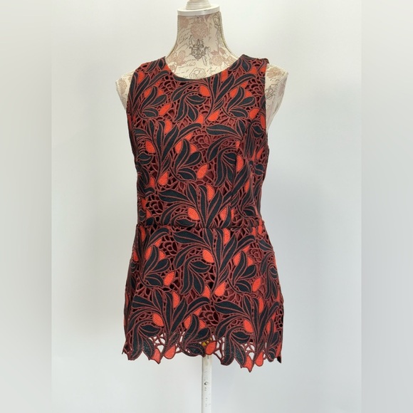 Ann Taylor Red and Black Fitted Embellished Tank Top - Picture 7 of 13